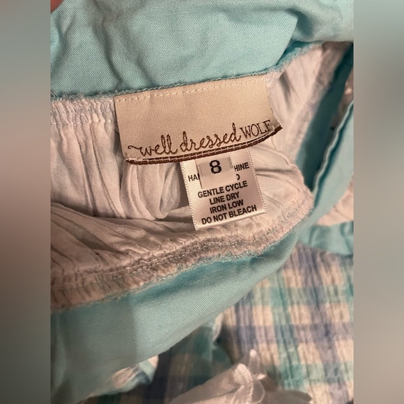 Well Dressed Wolf Aqua and White Checkered Dress set - Picture 5 of 6